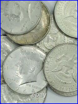 Lot of 10 1964 Kennedy Half Dollar 90% Silver