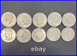(Lot of 10) 1964 Kennedy Half Dollar 90% Silver Coins $5 Face Value Nicer Coins