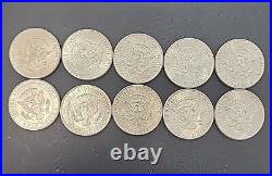 (Lot of 10) 1964 Kennedy Half Dollar 90% Silver Coins $5 Face Value Nicer Coins