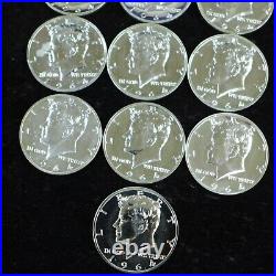 Lot of (10) 1964 Proof Accented Hair Kennedy Half's off quality, milk spots, etc