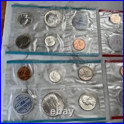Lot of 10 set of 1964 Kennedy half dollar 90% silver set P&D