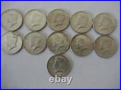 Lot of 11 1964 Kennedy Half Dollar 90% Silver Choose in Lots of 11 coins