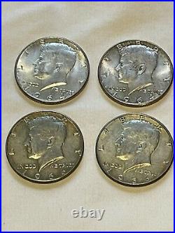 Lot of 21 U S Coins Franklin Kennedy Silver Half Dollars + Unc 2012P JFK 50 cent