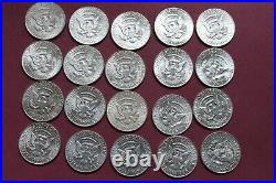 One Roll (20 coins) 1964 Kennedy Half Dollars 90% SILVER LOT 6