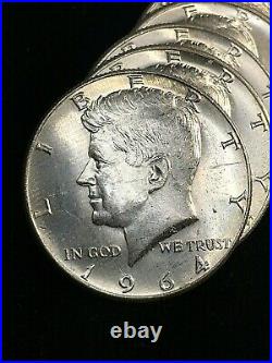Original Choice to GEM BU Roll of (20) 1964 90% Silver Kennedy Half Dollars #1