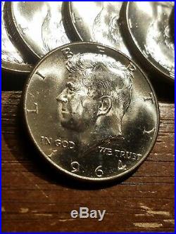 Original GEM BU Roll of 20 1964 Kennedy Half Dollars toned reverse
