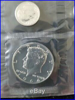 RARE! 1964 Kennedy Half Dollar Accented Hair in original Unopened 90%Silver Proo