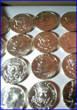 ROLL OF (20) Shiny BU 1964 Kennedy Silver Half Dollars 90% Silver