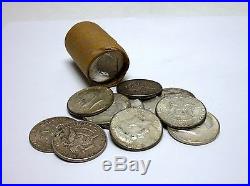 Roll Of 20 Circulated, Assorted 1964 Kennedy Half Dollars 90% Silver