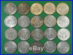Roll Of Twenty (20) 90% Silver 1964-d Kennedy Half Dollars