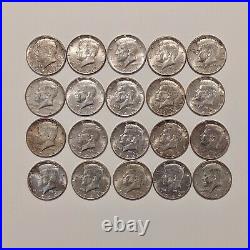 Roll of 1964 Kennedy Half Dollars 20 Coins / 90% Silver