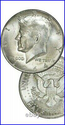 Roll of 20 $10 Face Value 90% 1964 JFK Kennedy Silver Half Dollars-Free Gift