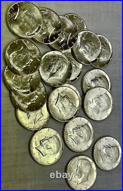 Roll of 20 1964 Kennedy Half Dollars 90% Silver Coins Some Uncirculated
