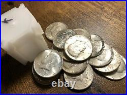 Roll of 20 1964 Kennedy Half Dollars 90% Silver Lot 1