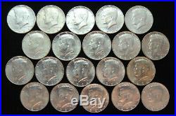 Roll of 20 BU 1964-D Kennedy 90% Silver Half Dollars Denver Mint