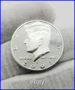 Roll of 20 GEM Deep Cameo S mint Proof Kennedys (90% Silver) Half Dollars 2001