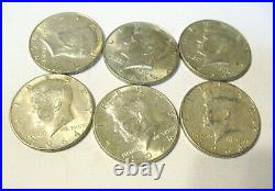 Silver 1964 Kennedy Half Dollar Lot Of 6