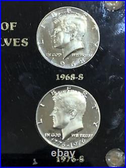 Silver Kennedy Half Dollar Proof Set 64,68s, 69s, 70s, 76s Stunning Proof Set