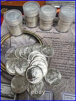 Silver Kennedy Half Dollars Roll 1964 20 Coins 90% RP-315