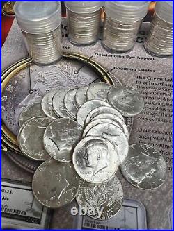 Silver Kennedy Half Dollars Roll 1964 20 Coins 90% RP-315