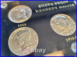 Silver Proof Kennedy Half Dollars Set 1964 Accented Hair with DDO 1968 69 70 76