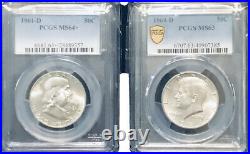 Silver half dollar 2 coins lot(Kennedy & Franklin) Lot# 19