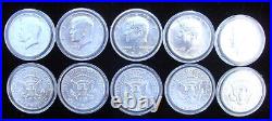 Ten (10) 1964 Kennedy Half Dollar Circulated 90% Silver EXCELLENT $130.00
