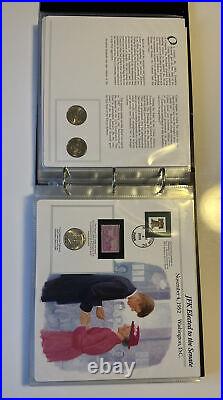 The Complete John F Kennedy Uncirculated US Half Dollar Coin & Stamp Collection#