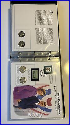 The Complete John F Kennedy Uncirculated US Half Dollar Coin & Stamp Collection#