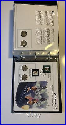 The Complete John F Kennedy Uncirculated US Half Dollar Coin & Stamp Collection#