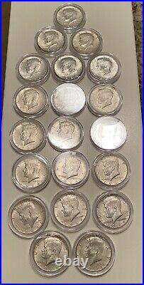 Tube Of (20) All 1964 Kennedy Half Dollars 90% Silver / Circulated