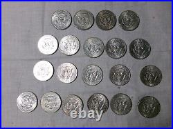 Twenty US 50C 40% Silver Kennedy Half Dollars $10 Face Value 1965-69