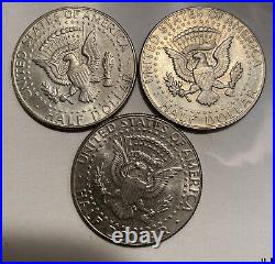 Two 1966 Philadelphia Silver Kennedy Half Dollar & One 1999D Half Dollar Coin