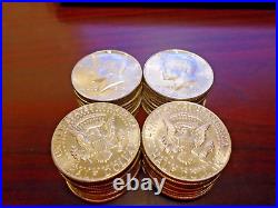 Two Rolls 40 coins Kennedy Half Dollars 1966 1967 40% Silver Beautiful Coins