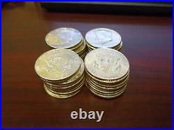 Two Rolls 40 coins Kennedy Half Dollars 1966 1967 40% Silver Beautiful Coins