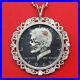 US_1966_Kennedy_Half_Hobo_Nickel_Style_Skull_Face_925_Sterling_Silver_Necklace_01_pu