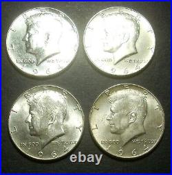 Uncirculated 1964 P & D Roll of 20 JFK, Kennedy Half Dollar Coins BU. 90 Silver